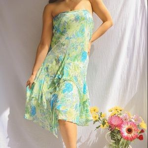 Y2K Groovy Asymmetrical Strapless Dress or Maxi Skirt